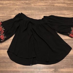 Black over the shoulder top